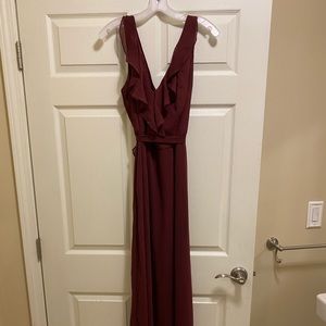 David bridal bridesmaids dress: wine